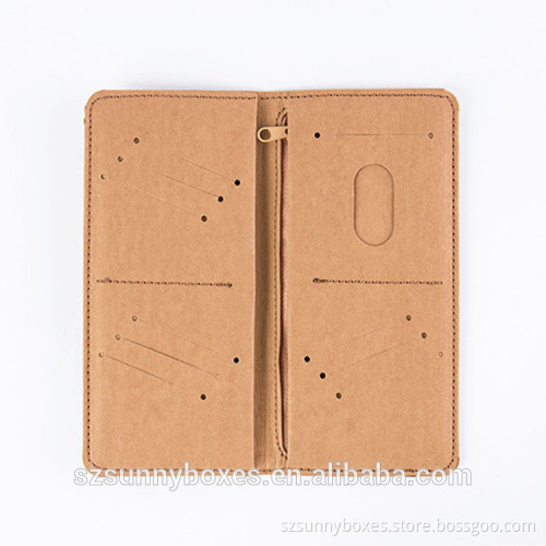 Anti-tearing Washable Kraft Paper Folding Long Wallet With Zipper
